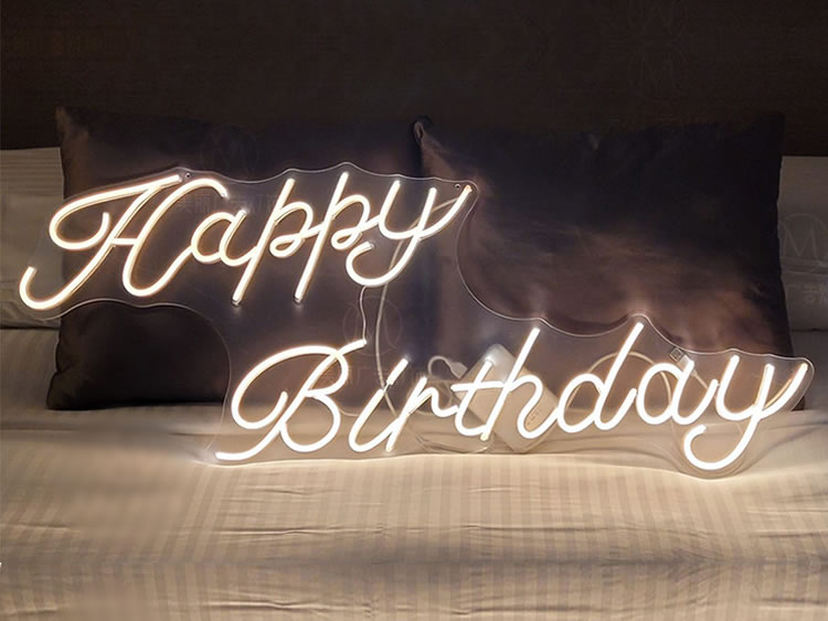 Happybirthday发光字母灯牌led灯白光110CM(插电配电源适配器)